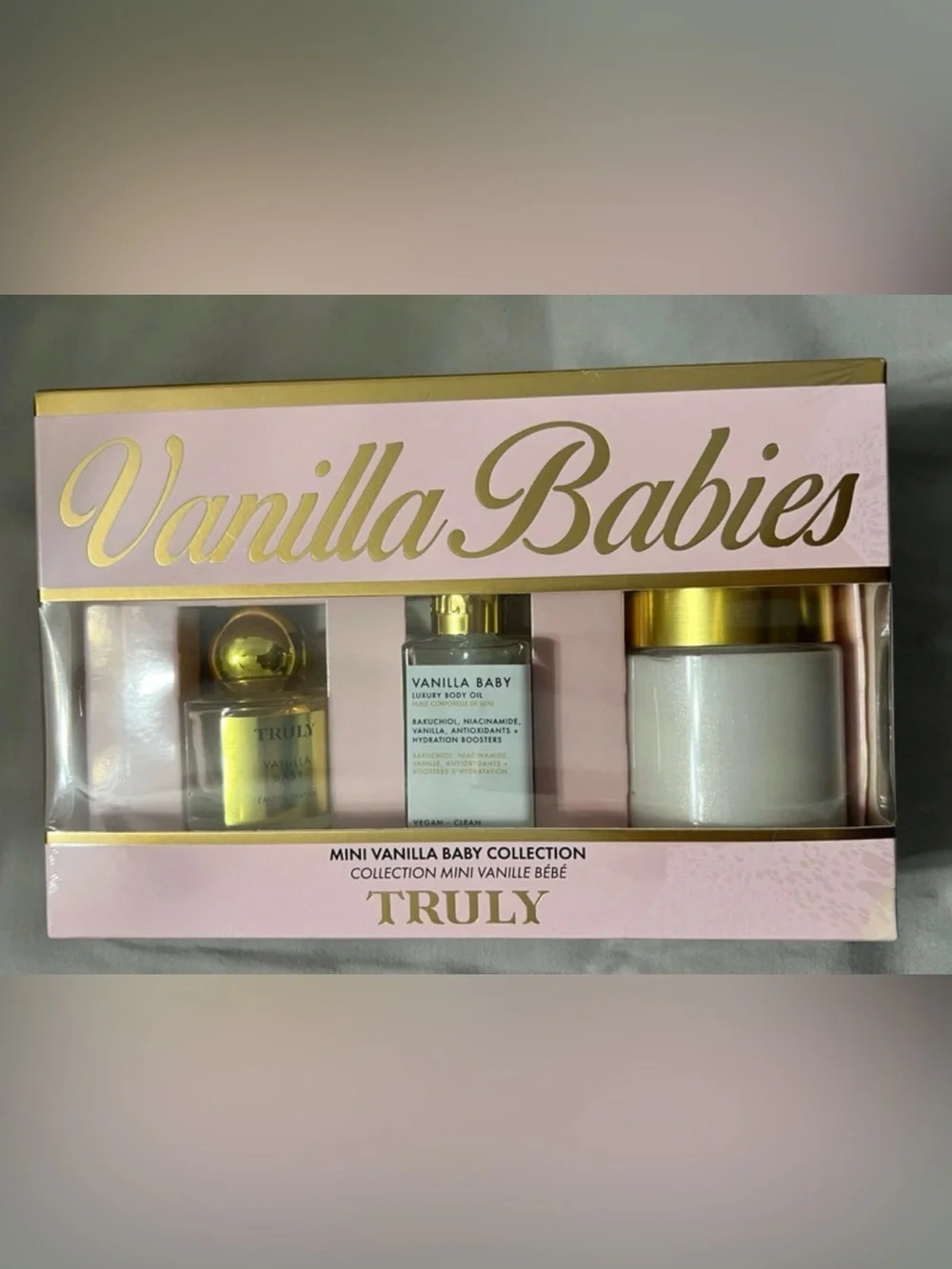 TRULY Mini Vanilla Baby Luxury Body Oil - Pink & Gold